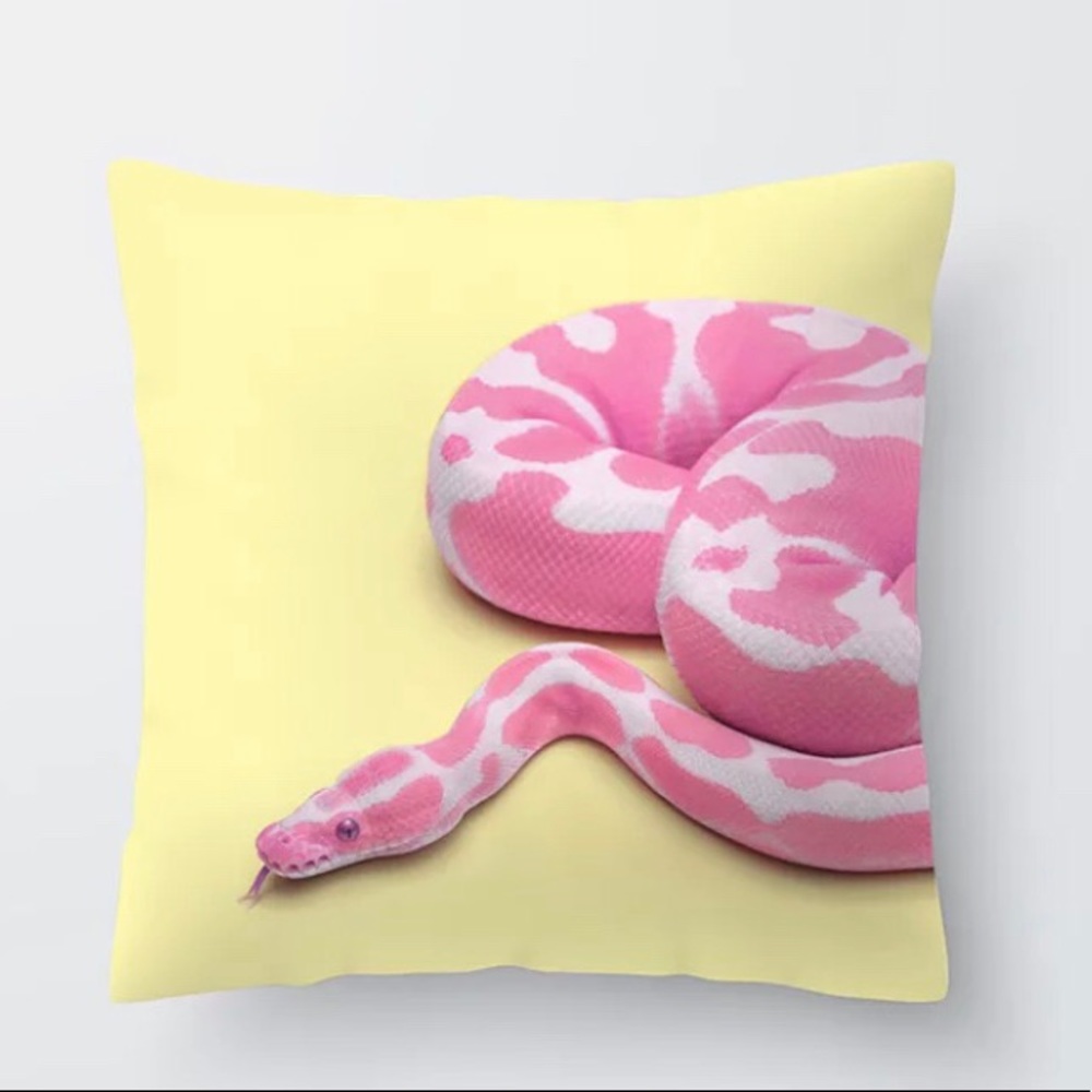 LAST- Quality Pink Snake Accent Pillow